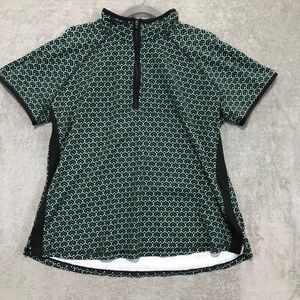 T By Talbots 1X UPF 50+ Pique Half Zip Polo Short‎ Sleeve Golf Tennis Shirt